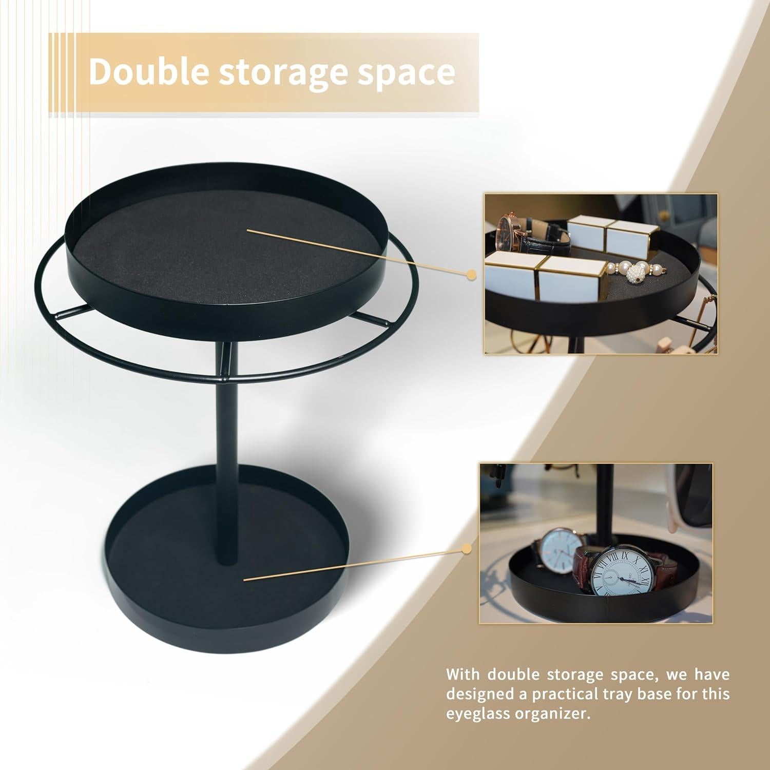 Organizador de Gafas REDANT Rotatorio 360° Metal Negro