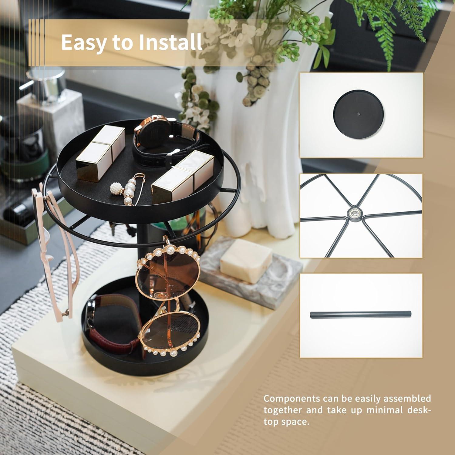 Organizador de Gafas REDANT Rotatorio 360° Metal Negro