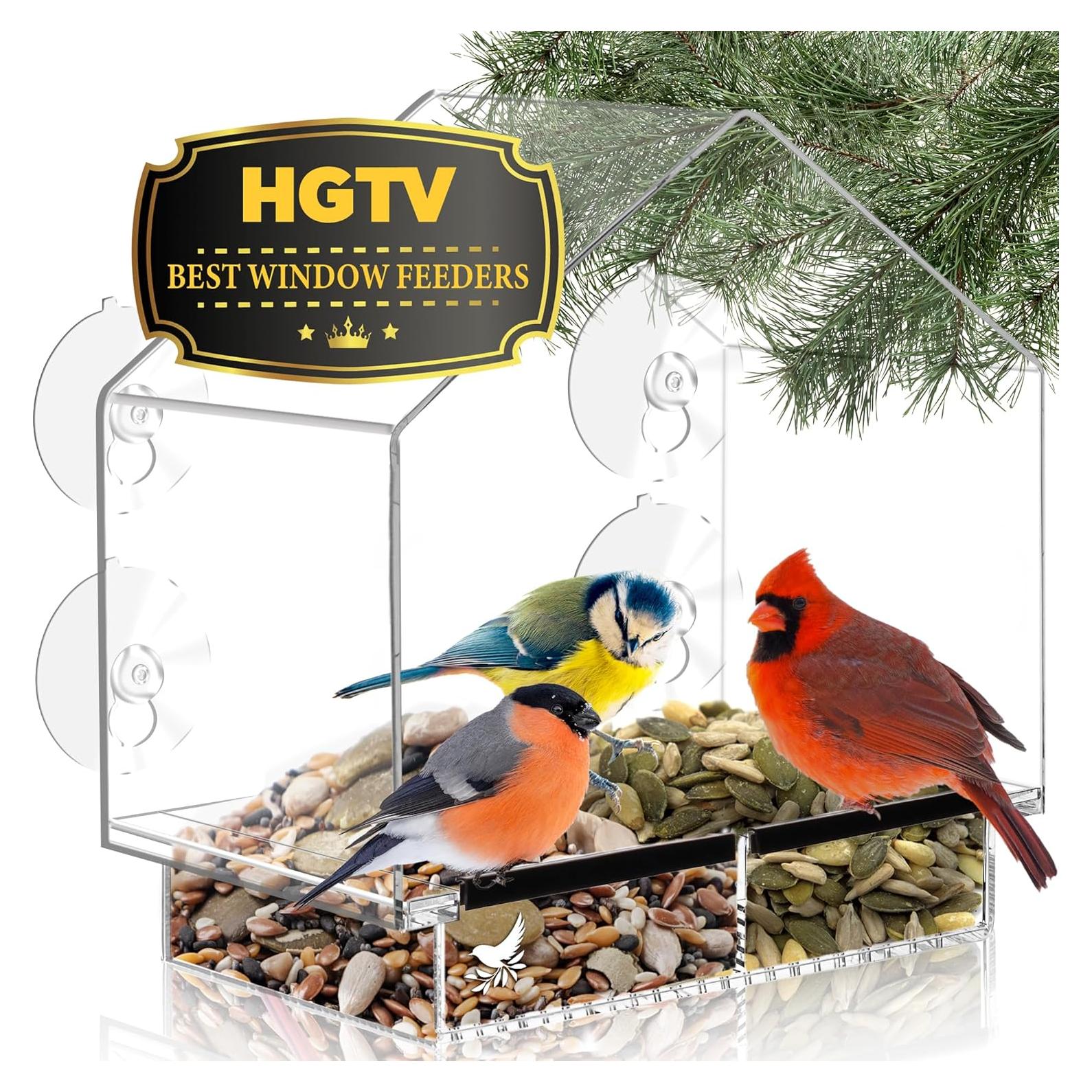 Comedero de Aves para Ventana Nature's Hangout 0.95L Transparente