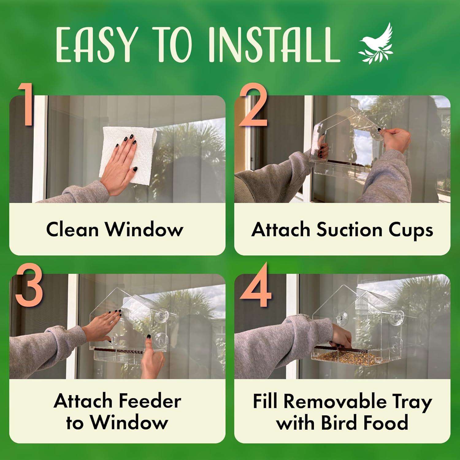 Comedero de Aves para Ventana Nature's Hangout 0.95L Transparente