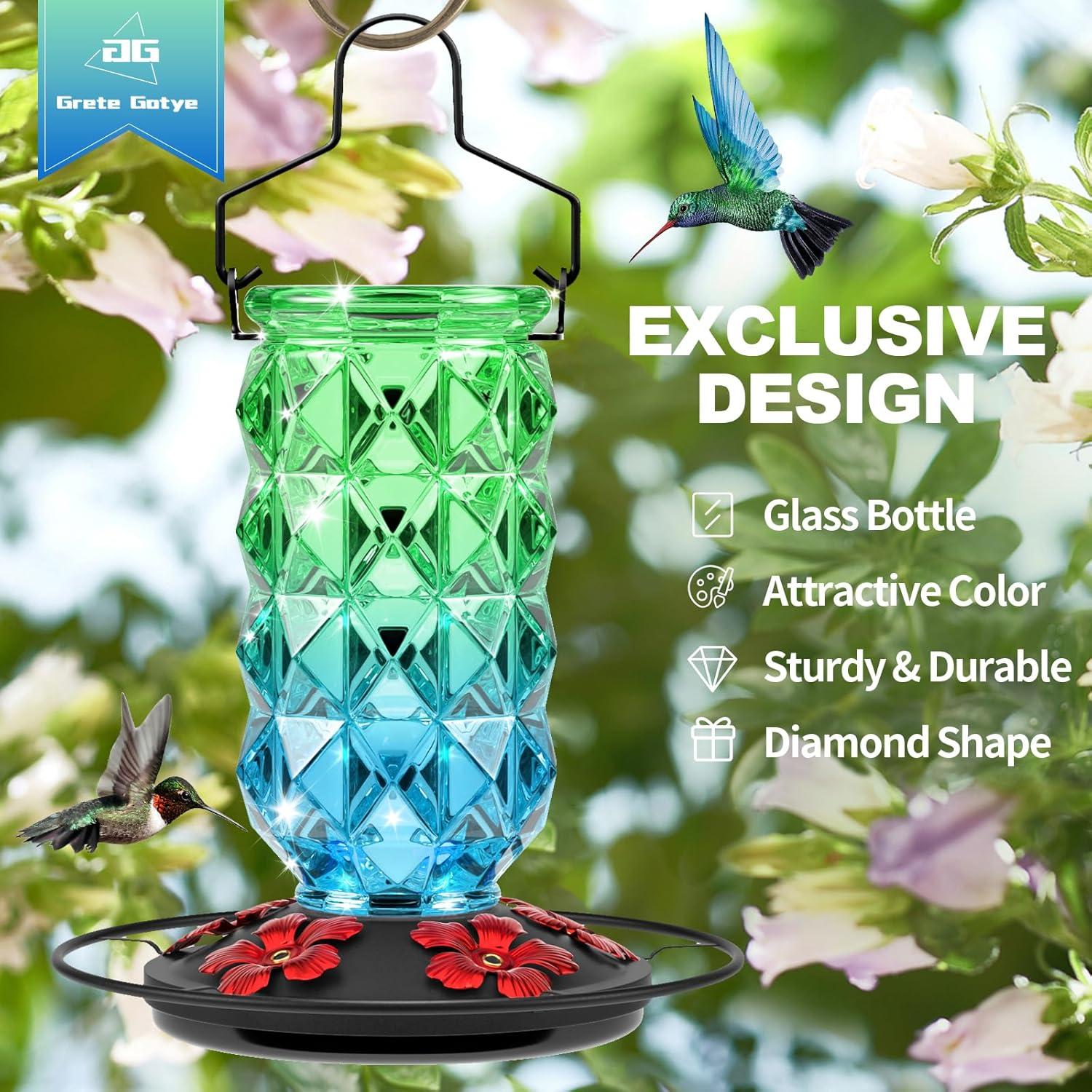 Alimentador de Colibrí de Vidrio Grete Gotye 1.6L 2 Paquetes