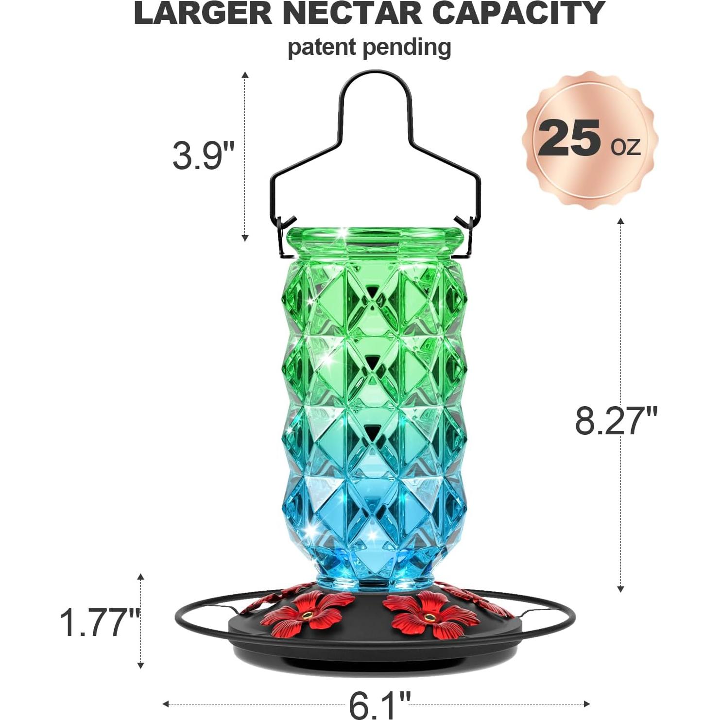 Alimentador de Colibrí de Vidrio Grete Gotye 1.6L 2 Paquetes