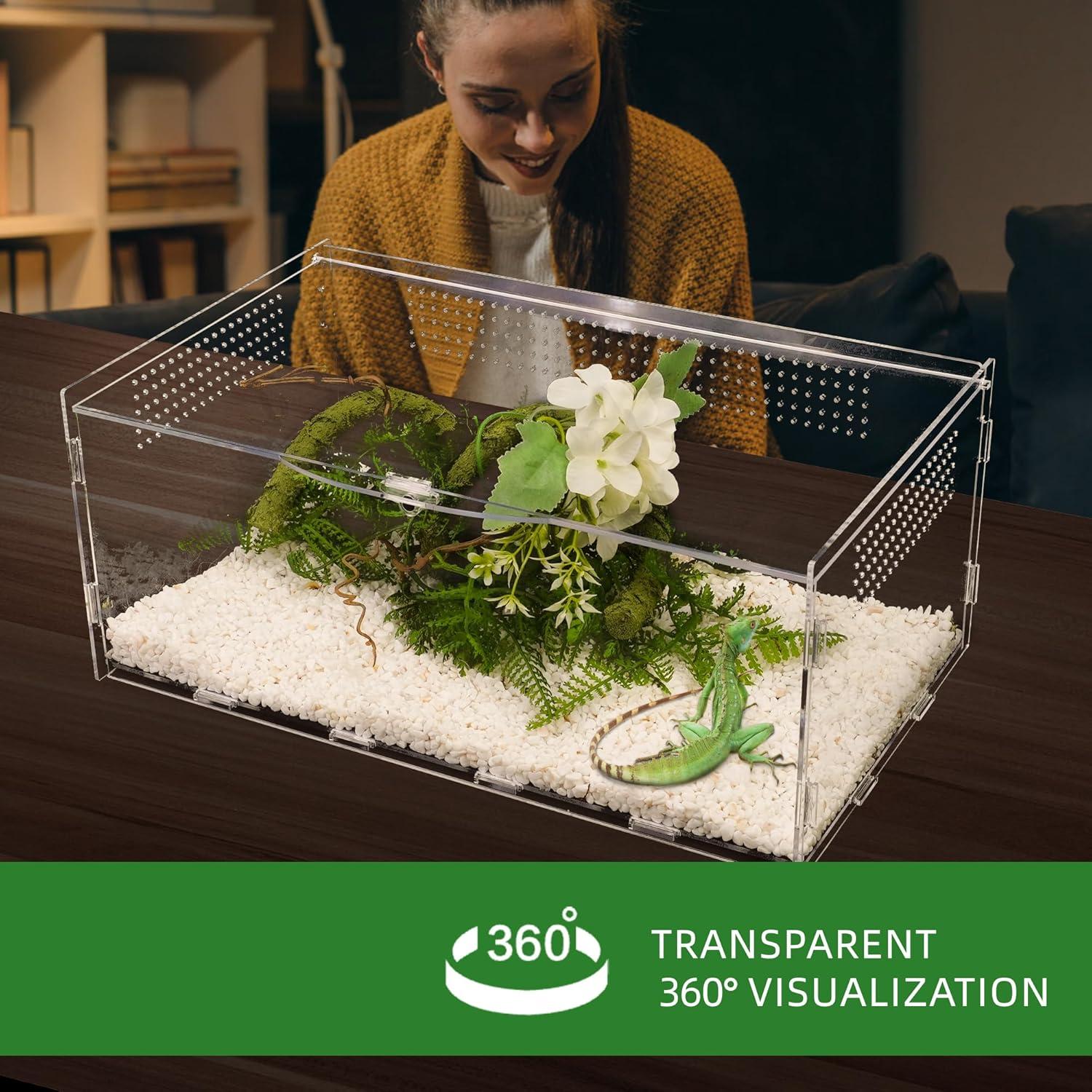 Terrario Acrílico UCandy 15.24x20.32x35.56 cm para Reptiles