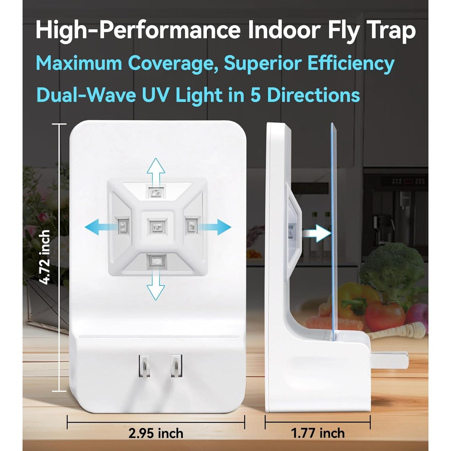 Trampa de Insectos Voladores WowCatch con Luz UV y Adhesivo Doble Cara