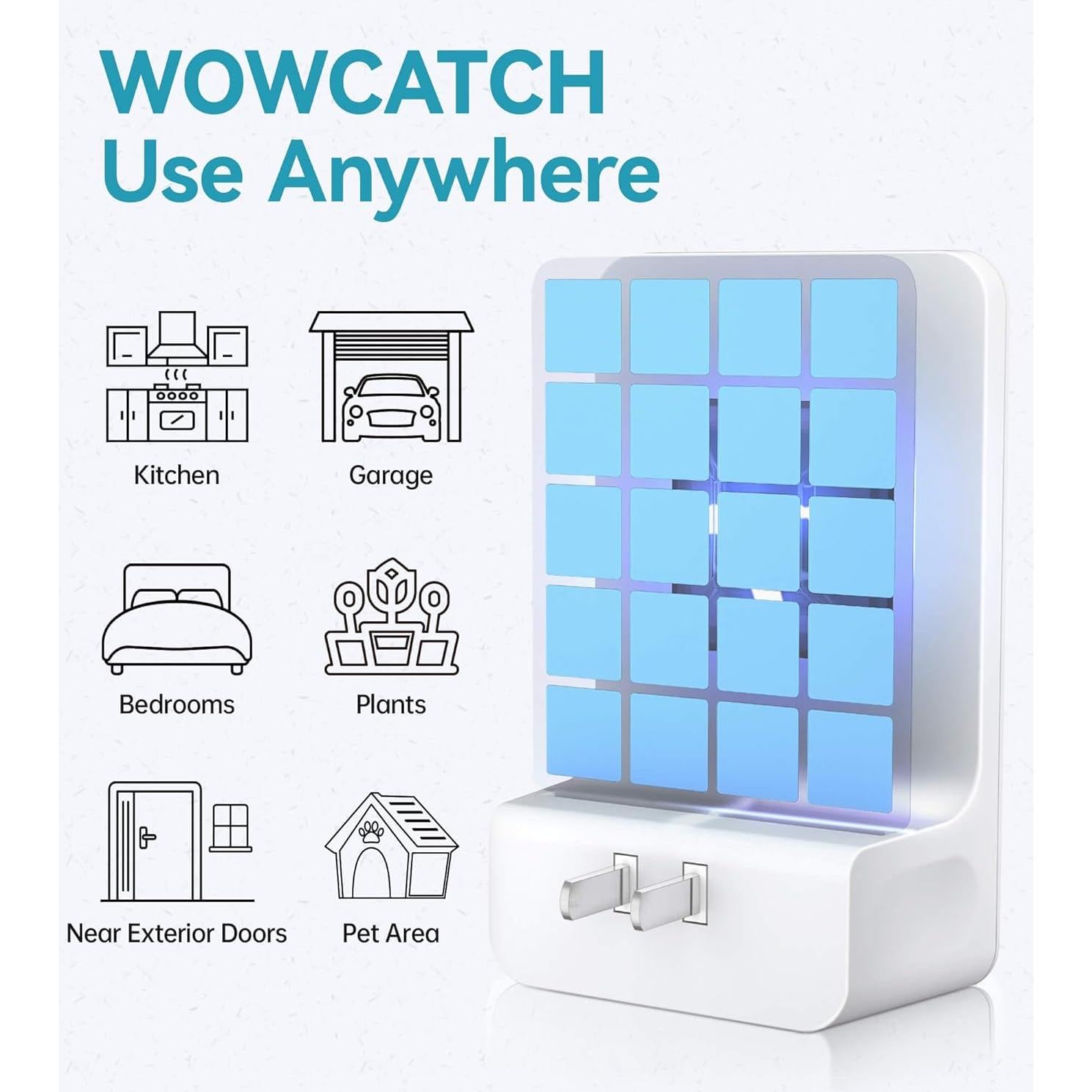 Trampa de Insectos Voladores WowCatch con Luz UV y Adhesivo Doble Cara
