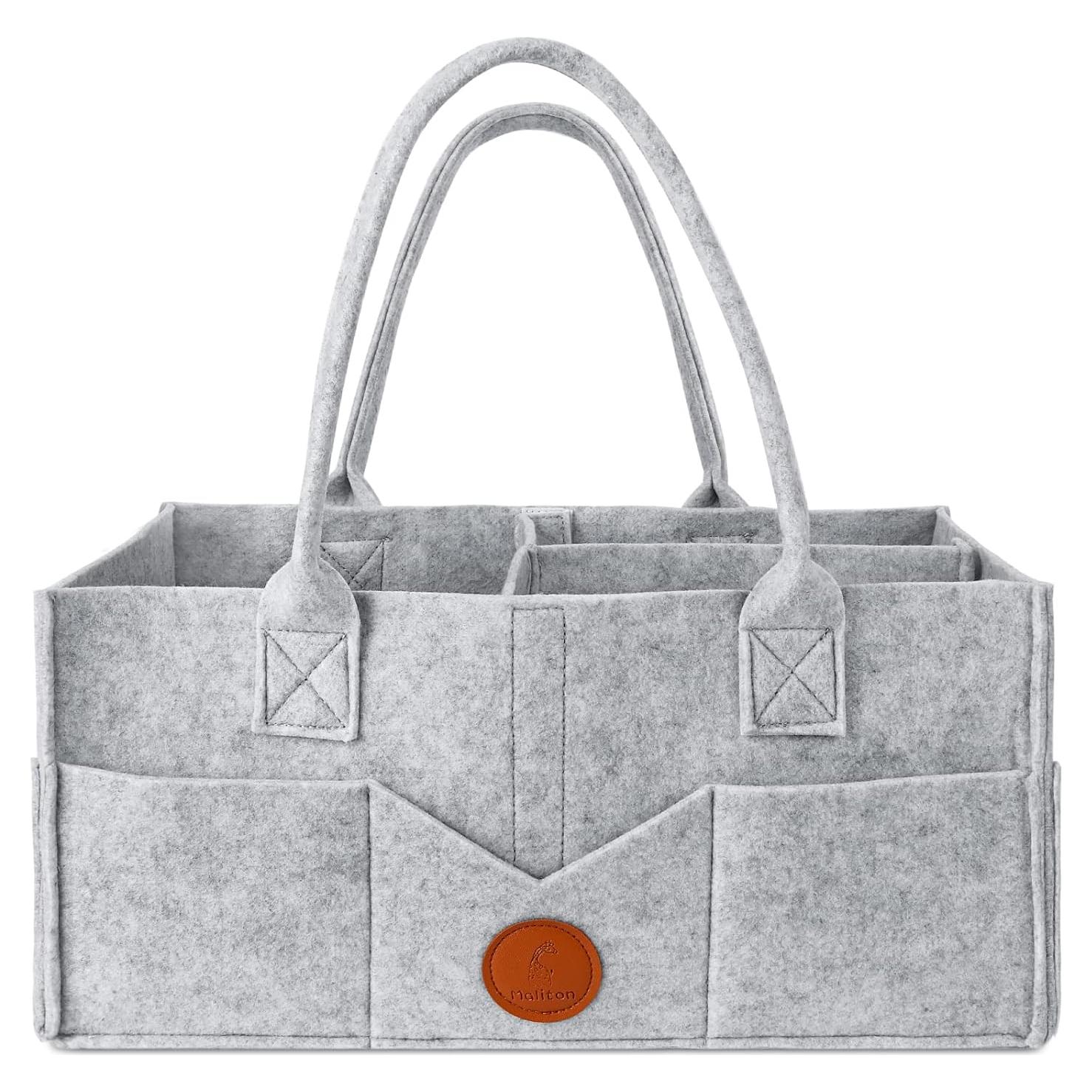 Organizador de Pañales Maliton Gris - Caddy Fieltro 38x22x17 cm