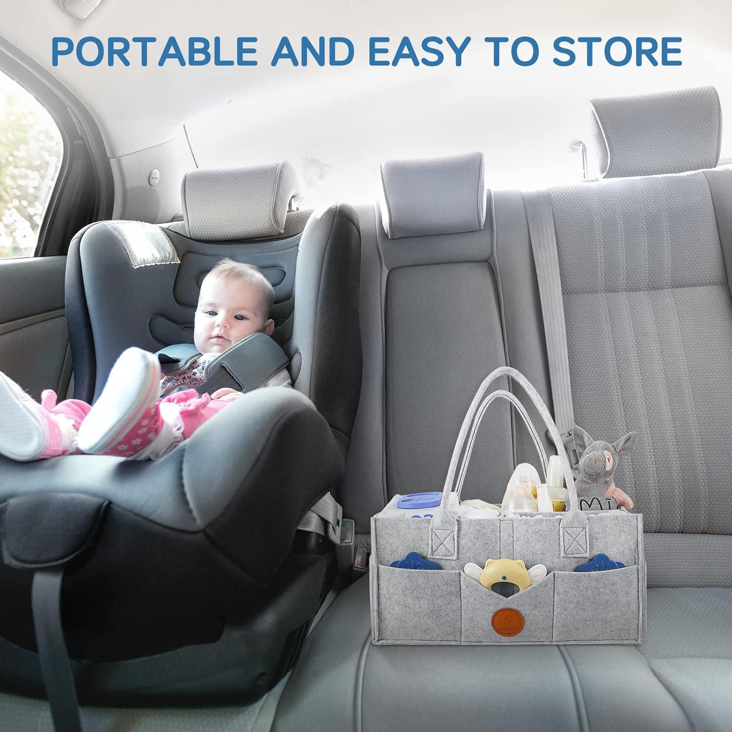 Organizador de Pañales Maliton Gris - Caddy Fieltro 38x22x17 cm