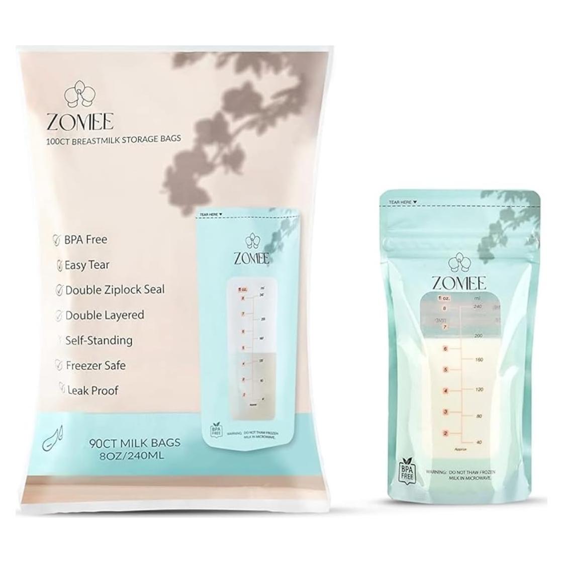 Bolsas Desechables para Almacenamiento de Leche Materna Zomee 8 oz