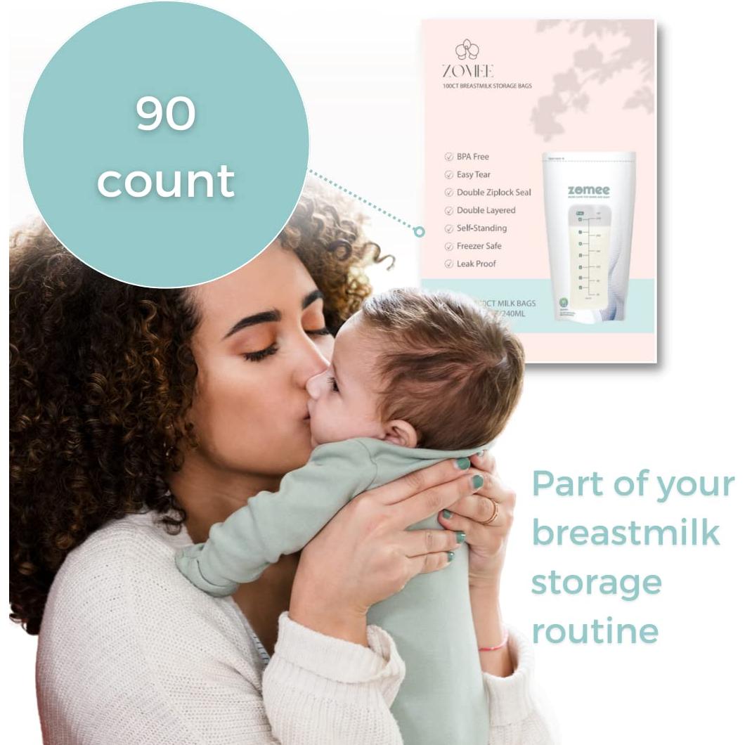 Bolsas Desechables para Almacenamiento de Leche Materna Zomee 8 oz