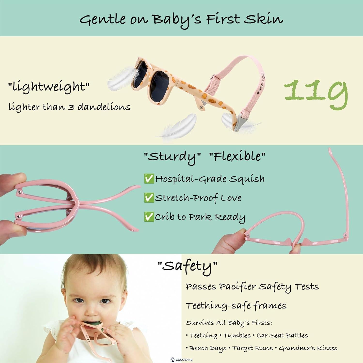 Gafas de sol polarizadas COCOSAND para bebés 0-24 meses UV