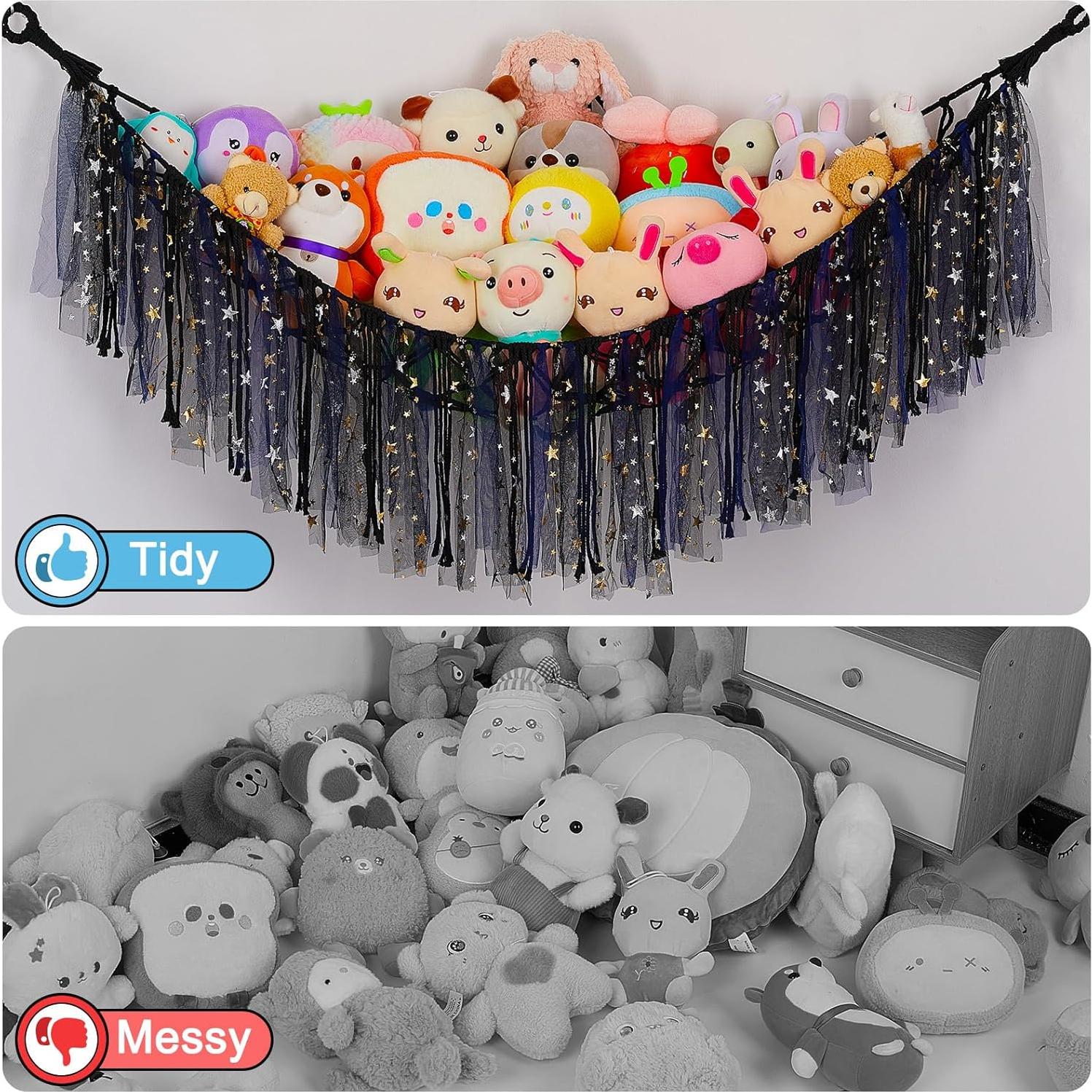 Hamaca Organizador de Peluches Fashionfamily 150x100 cm con Luz LED