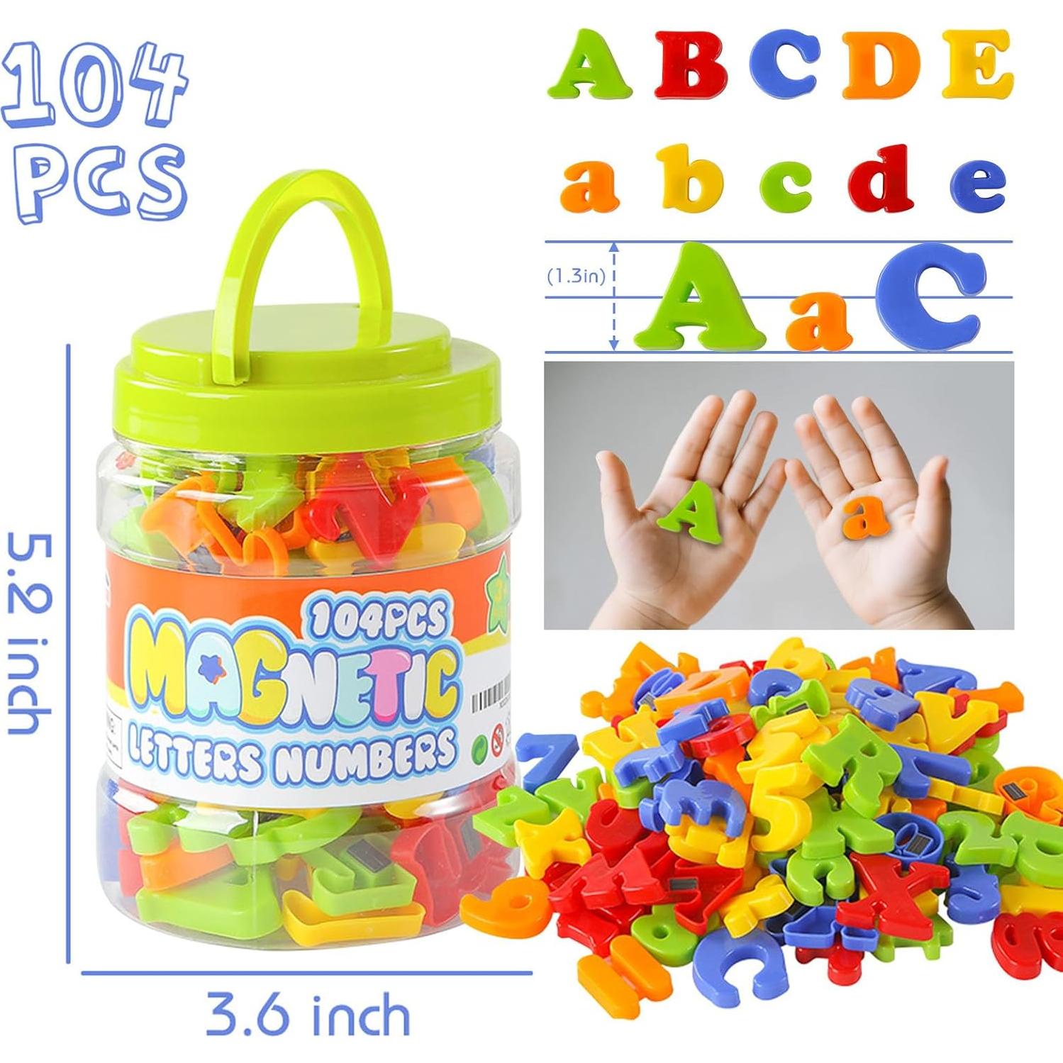 LovesTown 104 Piezas Letras y Números Magnéticos para Niños