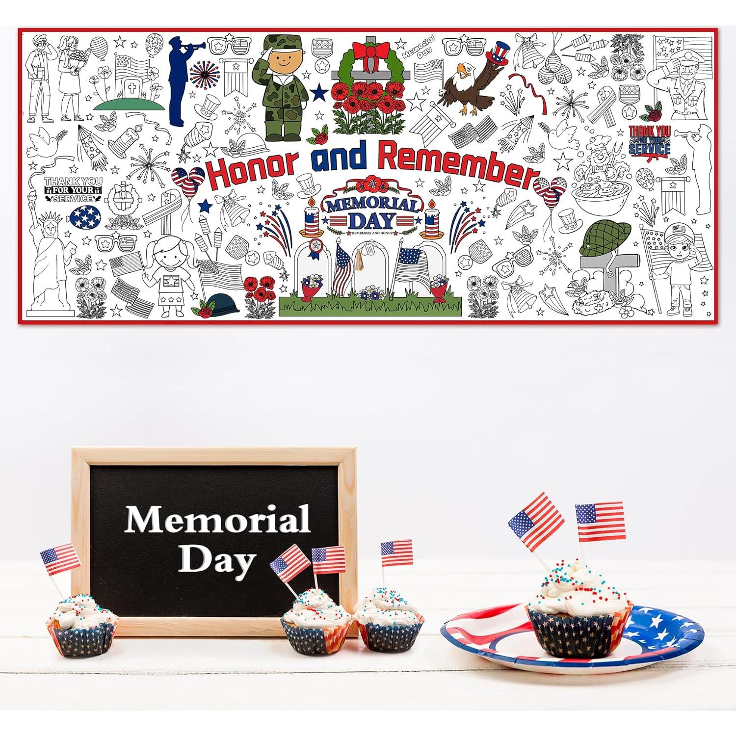 Póster Gigante para Colorear OHOME 182.9x76.2 cm Día de los Caídos