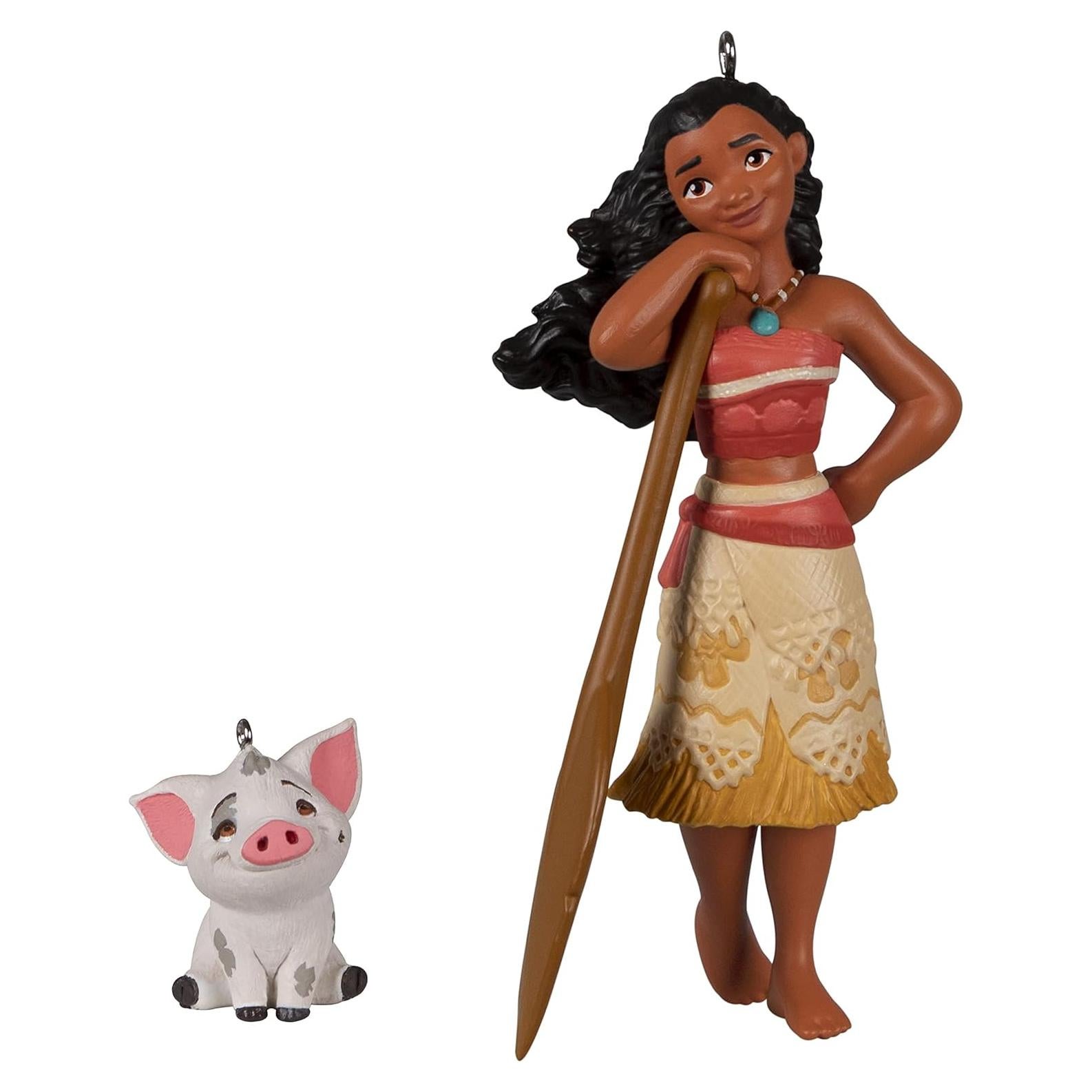Set de 2 Adornos Navideños Hallmark Moana y Pua 2022