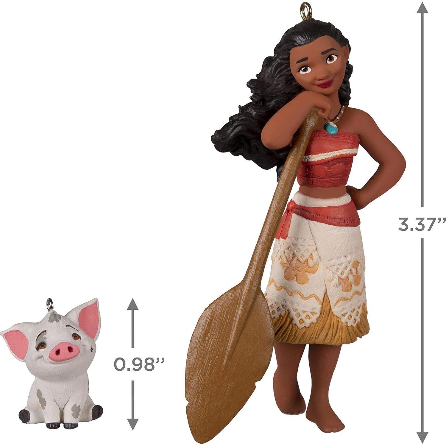Set de 2 Adornos Navideños Hallmark Moana y Pua 2022