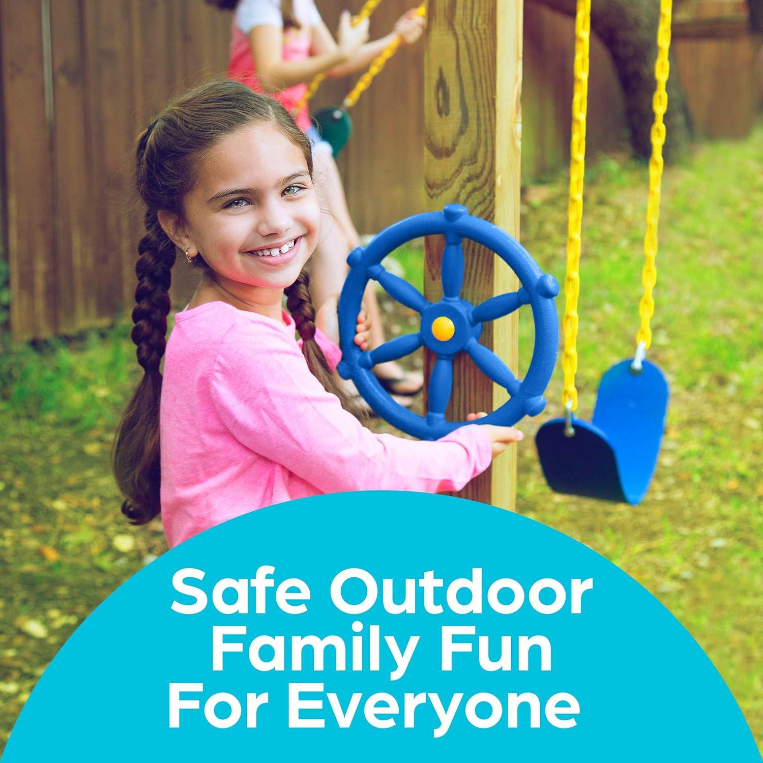 Rueda de Barco Pirata Jungle Gym Kingdom 30.48 cm Azul