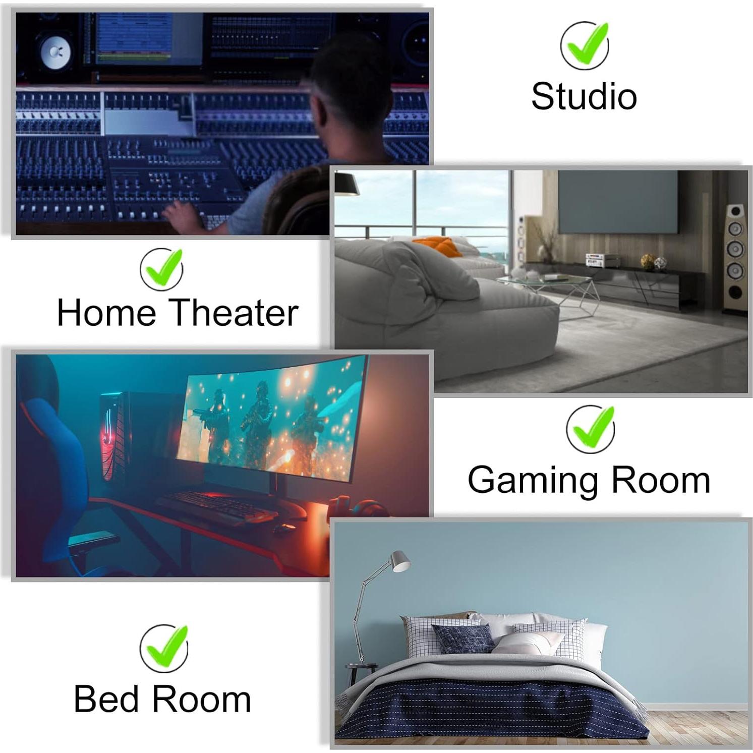 Paneles Acústicos Autoadhesivos YPY 8 Paquete 30x40 cm Decorativos