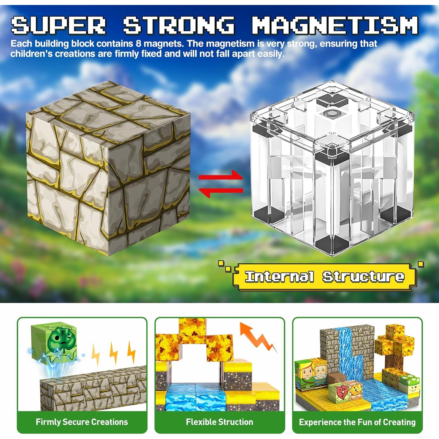 Bloques de Construcción Magnéticos 54PCS Shantoushi para Niños