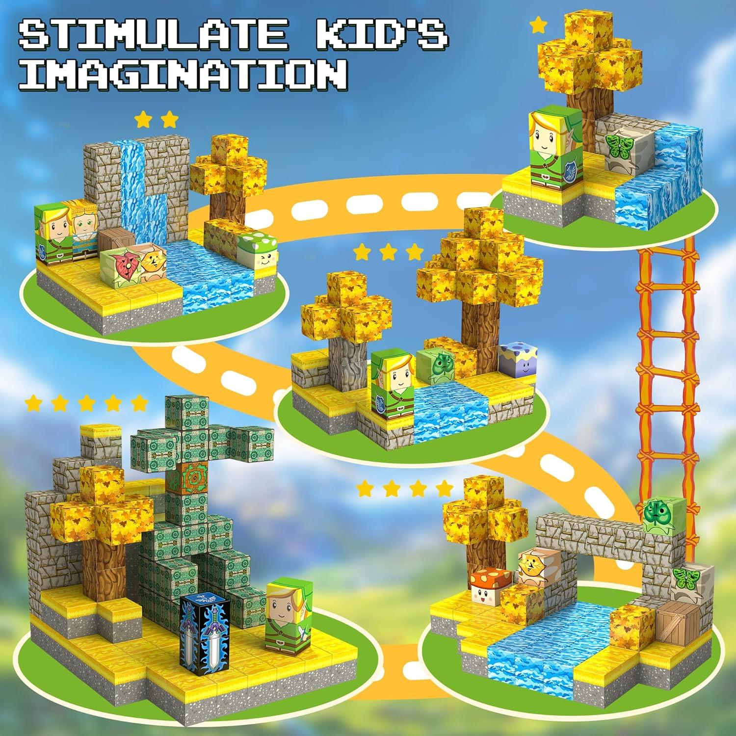 Bloques de Construcción Magnéticos 54PCS Shantoushi para Niños