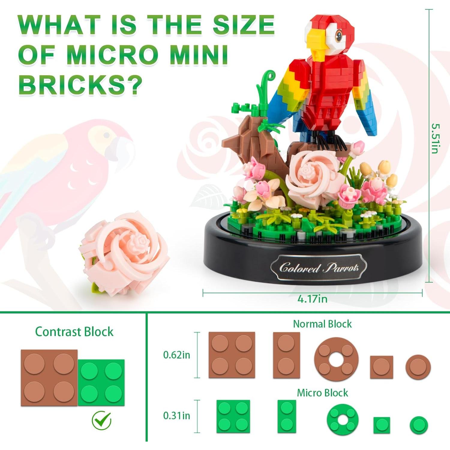 Juego de Construcción de Flores de Loro HIGH GODO 551 Piezas