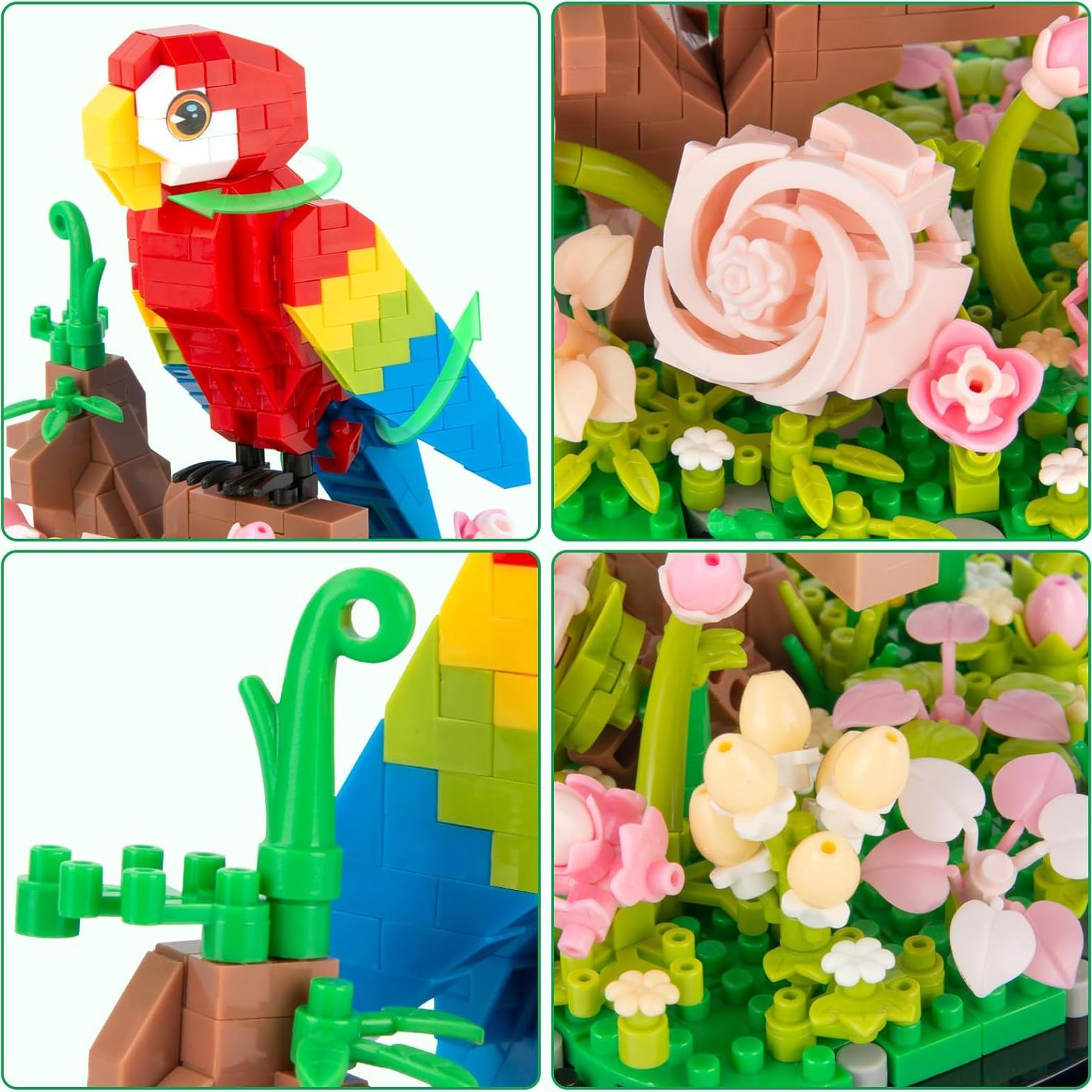 Juego de Construcción de Flores de Loro HIGH GODO 551 Piezas