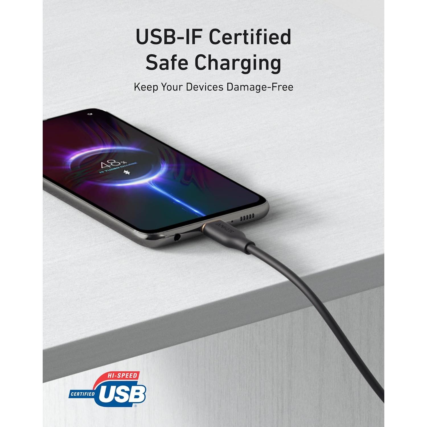 Cable USB A a USB C Anker 15W 3 pies 2Pack Negro