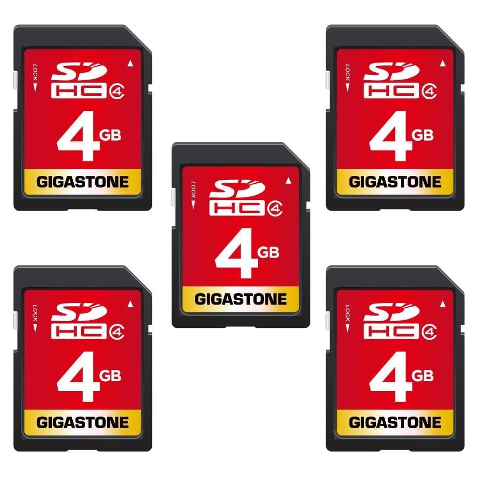 GIGASTONE 4GB Tarjeta SDHC Clase 4 Paquete de 5 con Estuches