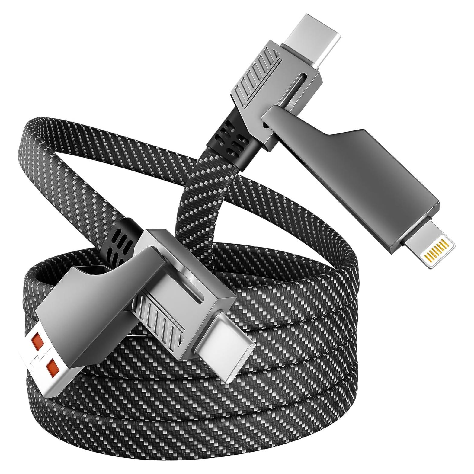 Cable de Carga Rápida 4 en 1 IDISON 1.22m USB-C Lightning