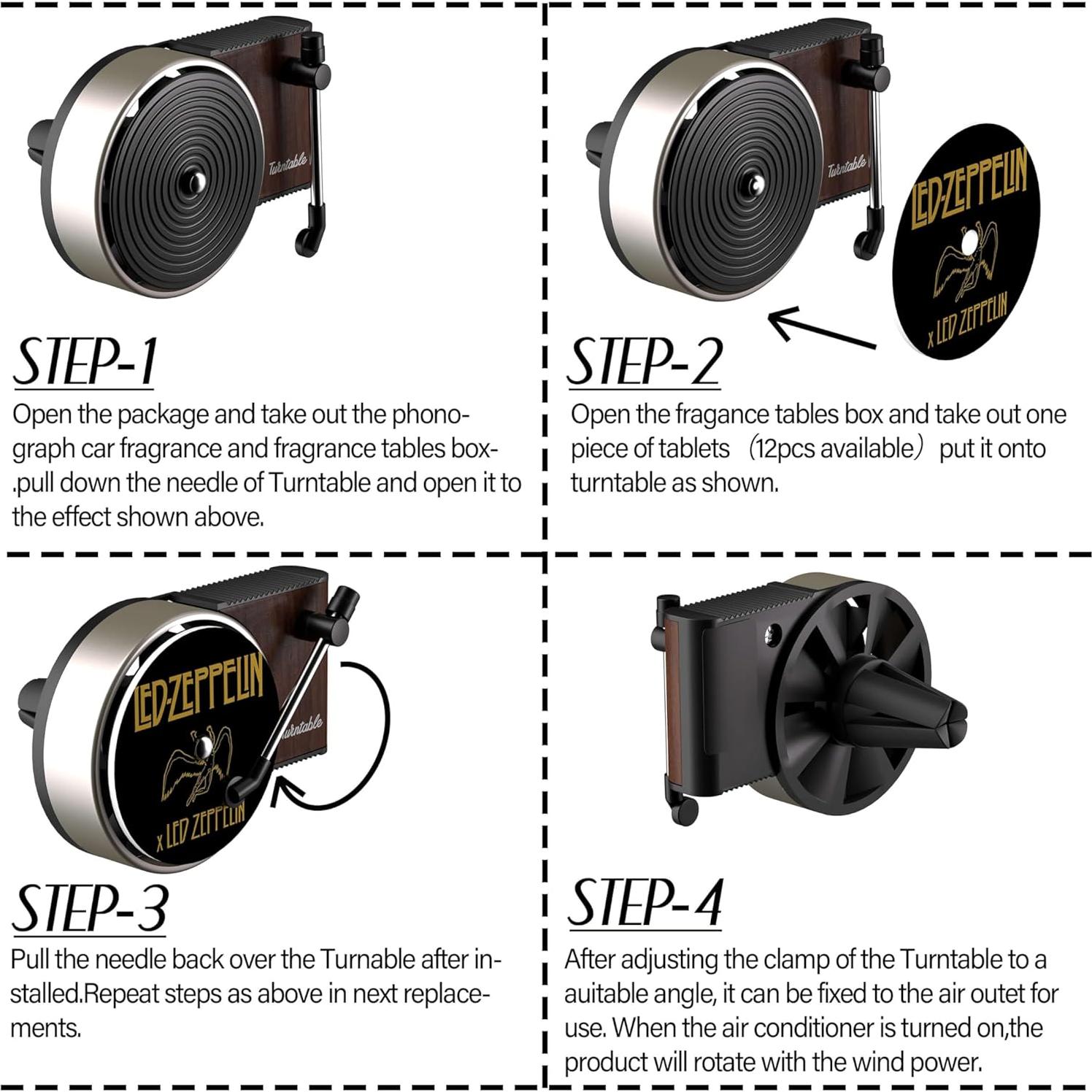 Ambientador de Aire para Auto Maicican Tocadiscos Retro 12PCS