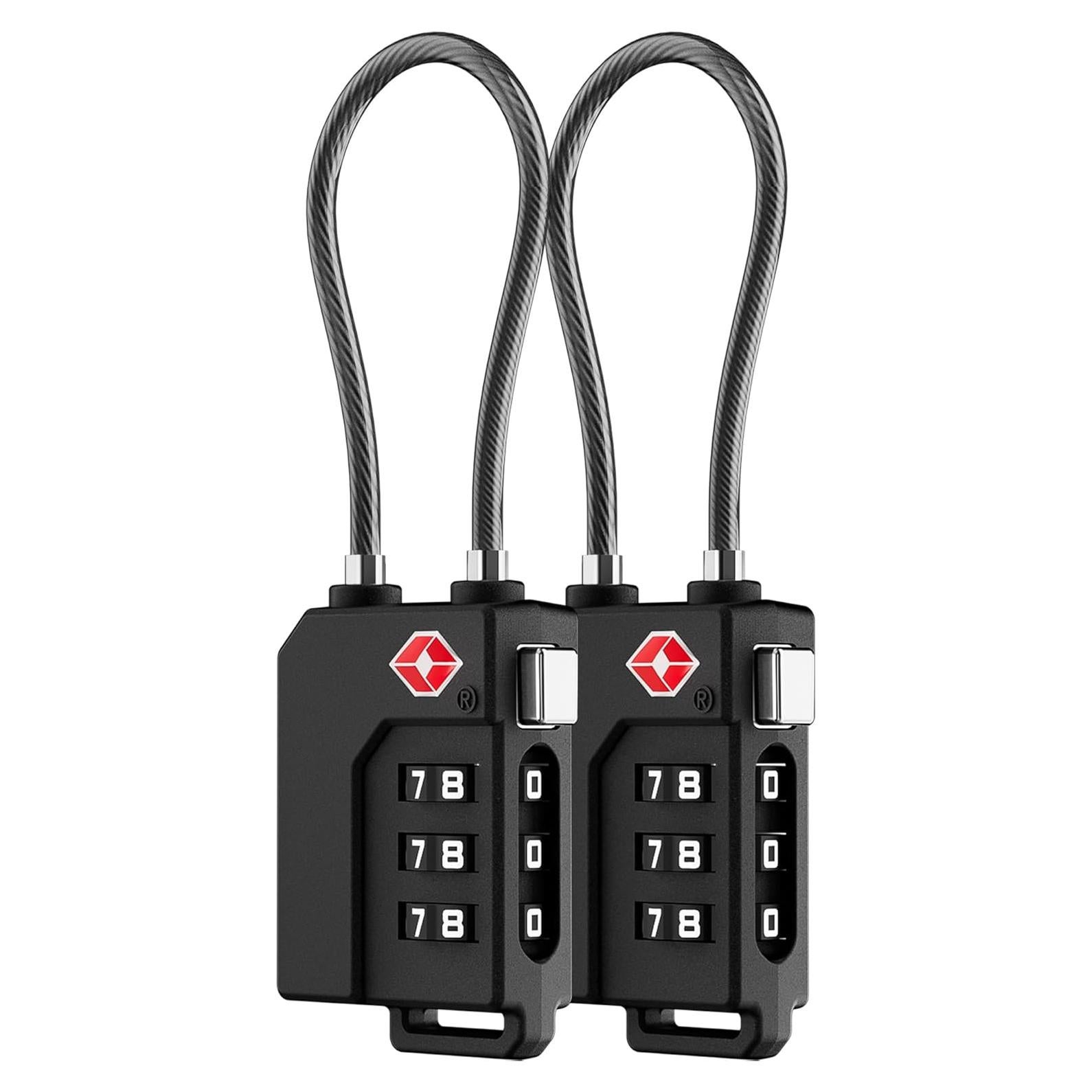 Candados TSA LUGGEX para Equipaje 2 Paquete Negro