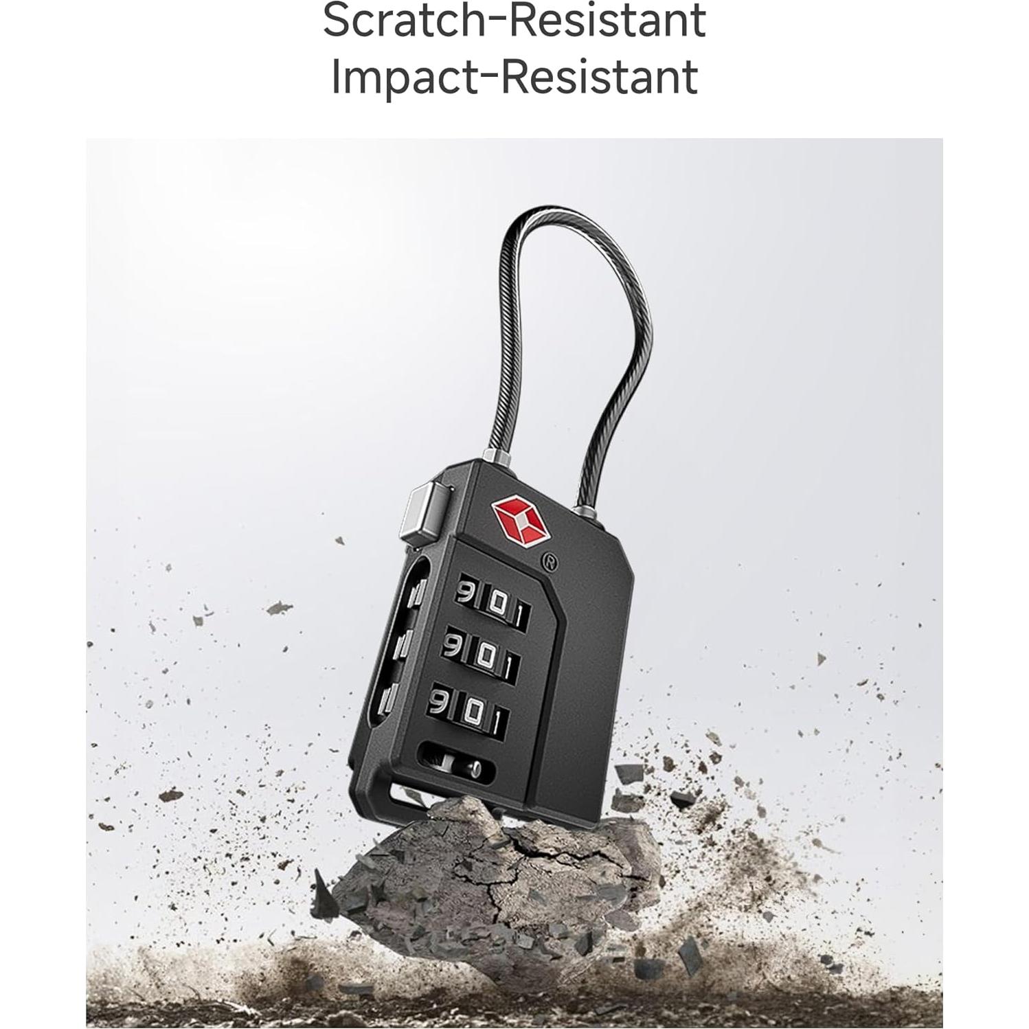 Candados TSA LUGGEX para Equipaje 2 Paquete Negro