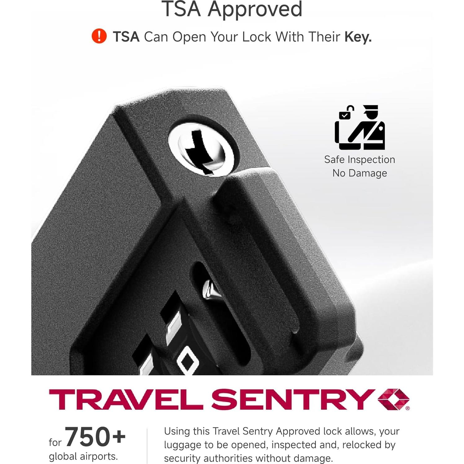 Candados TSA LUGGEX para Equipaje 2 Paquete Negro