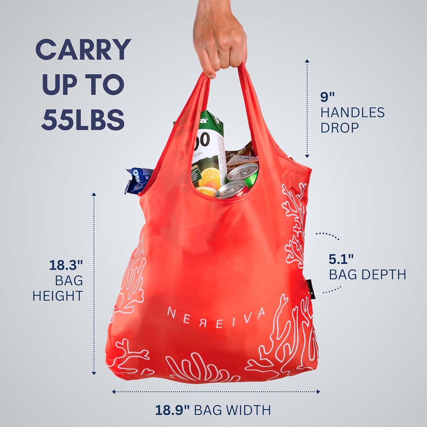 Bolsa de Compras Reutilizable Nereiva Rosa Coral 25kg Plegable