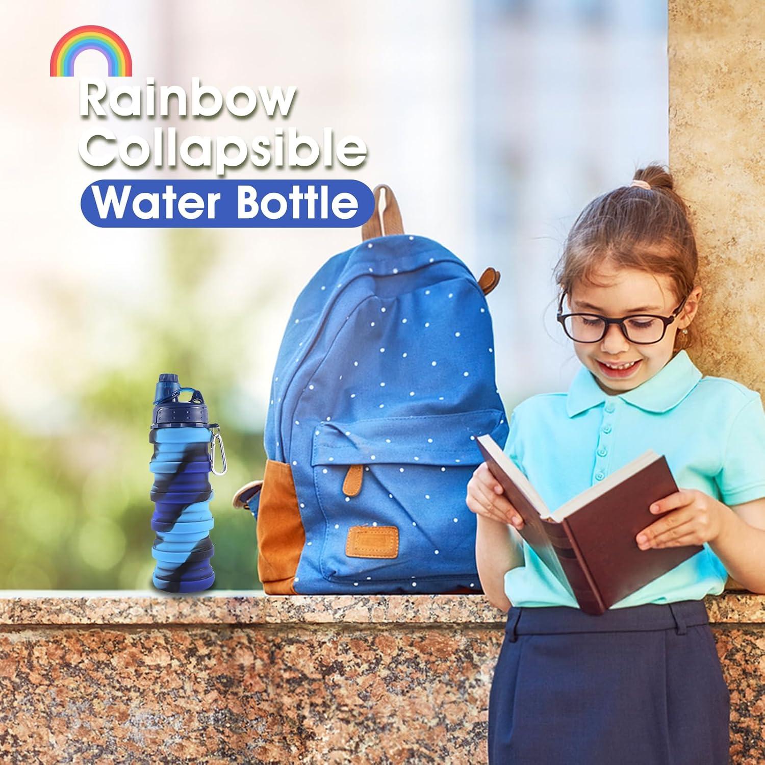 Botella de Agua Plegable MAKERSLAND 0.5L Silicona Azul Camuflaje