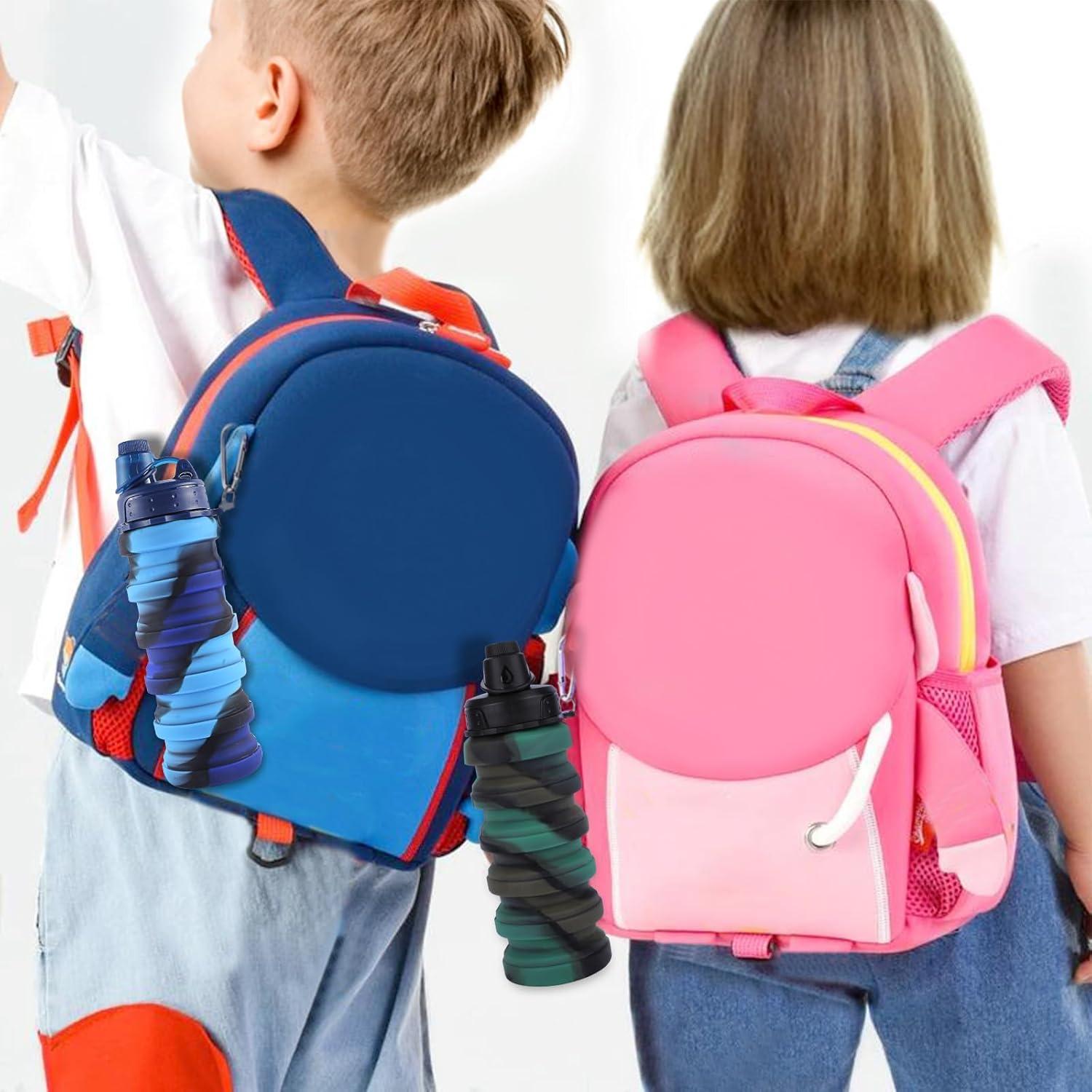 Botella de Agua Plegable MAKERSLAND 0.5L Silicona Azul Camuflaje