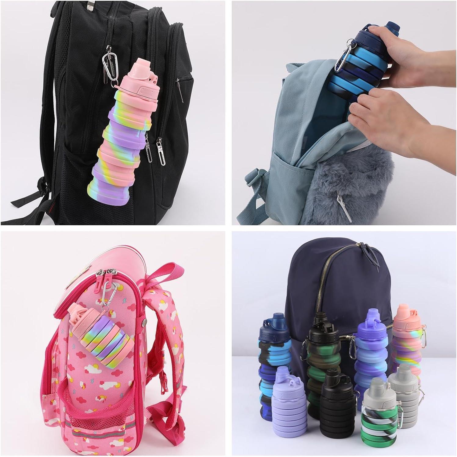 Botella de Agua Plegable MAKERSLAND 0.5L Silicona Azul Camuflaje