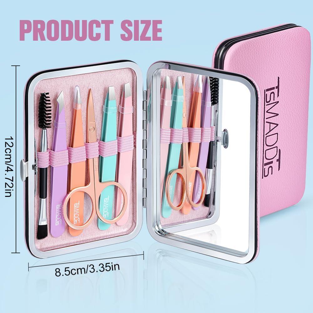 Set de Pinzas de Precisión TsMADDTs con Estuche Rosa