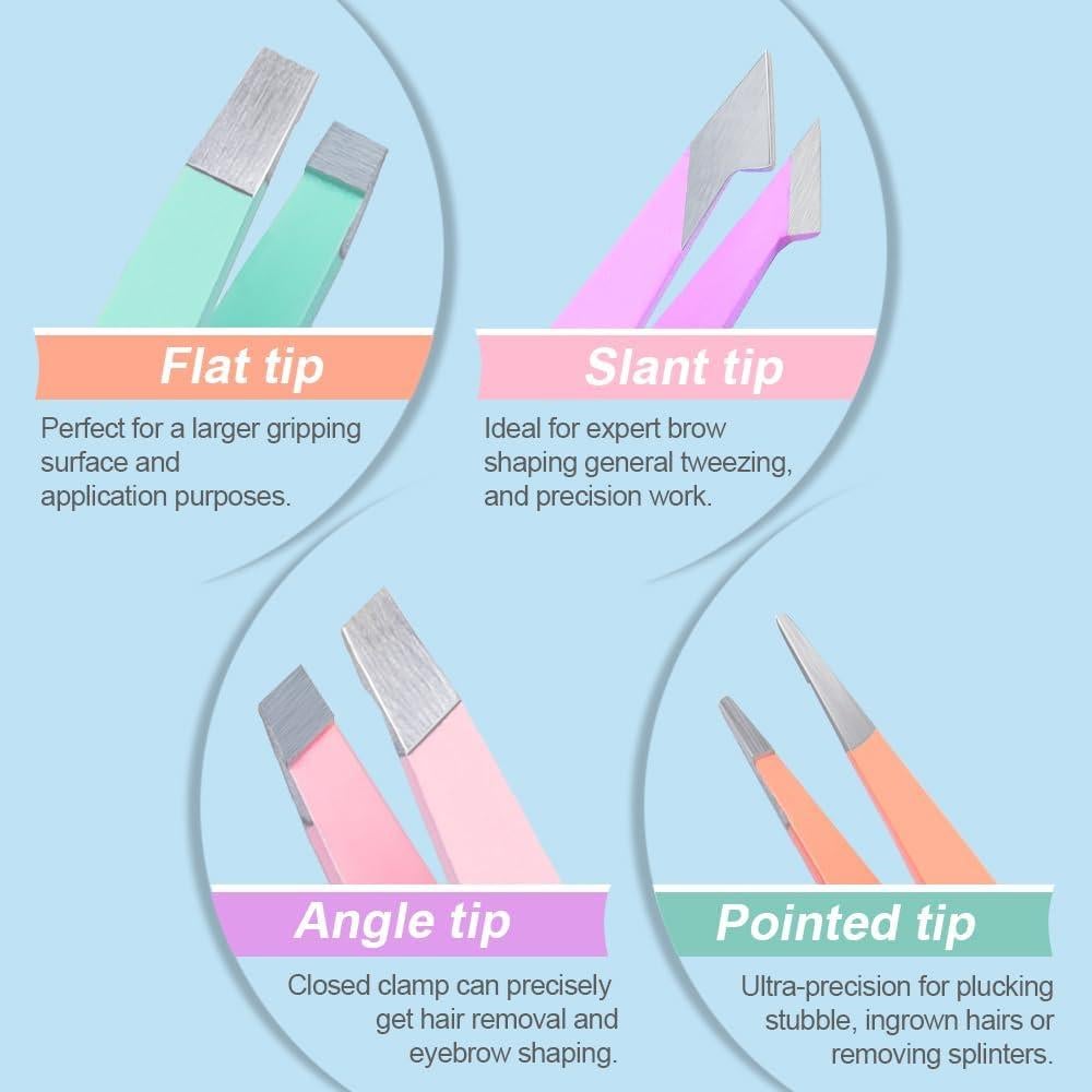 Set de Pinzas de Precisión TsMADDTs con Estuche Rosa