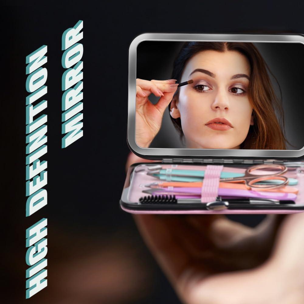 Set de Pinzas de Precisión TsMADDTs con Estuche Rosa