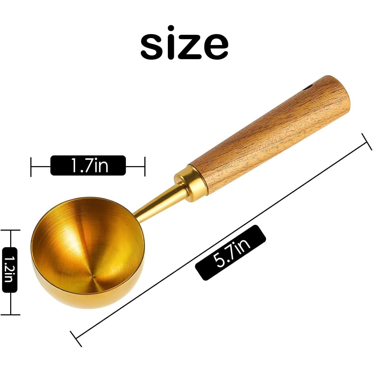 Cuchara medidora de café CheBuono 10g acero inoxidable y nogal