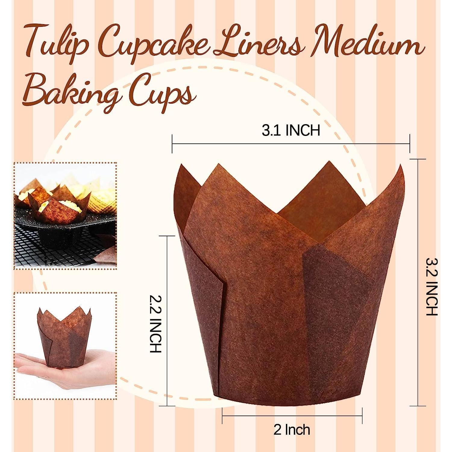 Forros de Cupcake Tulipán XP-ART 300pcs Medianos Marrón