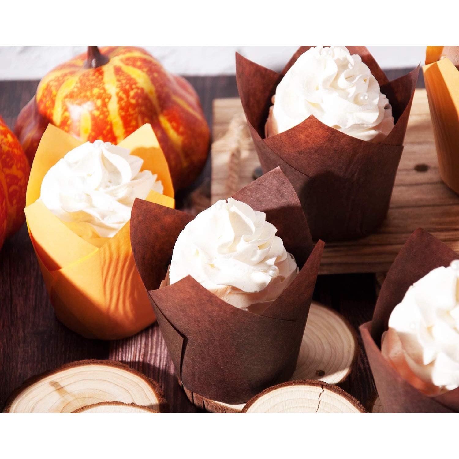 Forros de Cupcake Tulipán XP-ART 300pcs Medianos Marrón