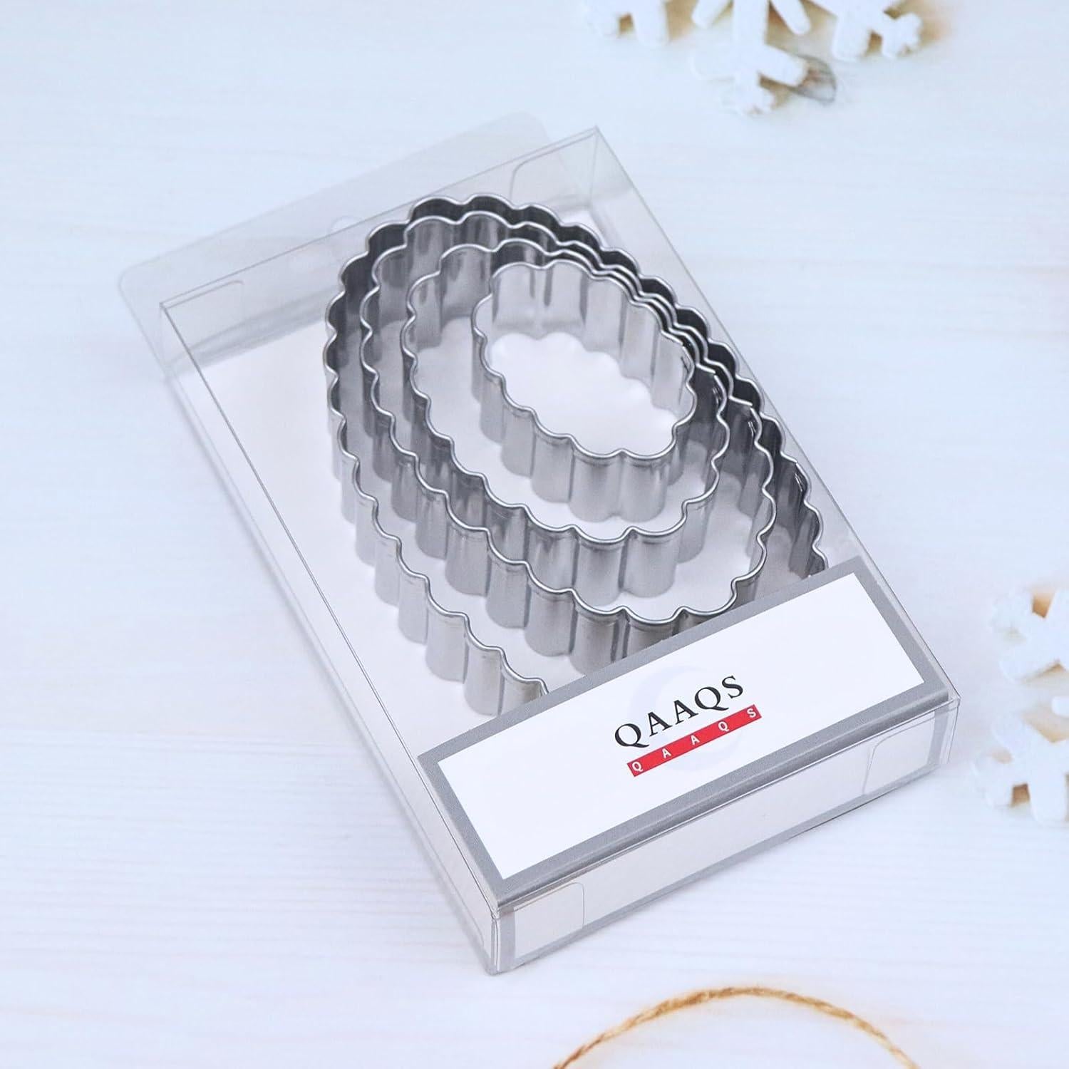 Juego de Cortadores de Galletas Ovalados QAAQS - Acero Inoxidable