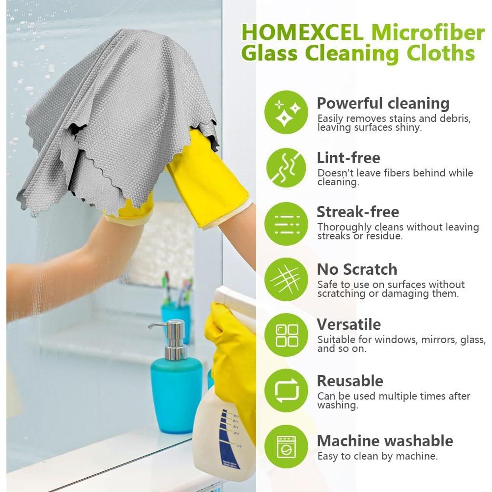 Paños de Microfibra Grises HOMEXCEL 6PK 40.64x35.56cm