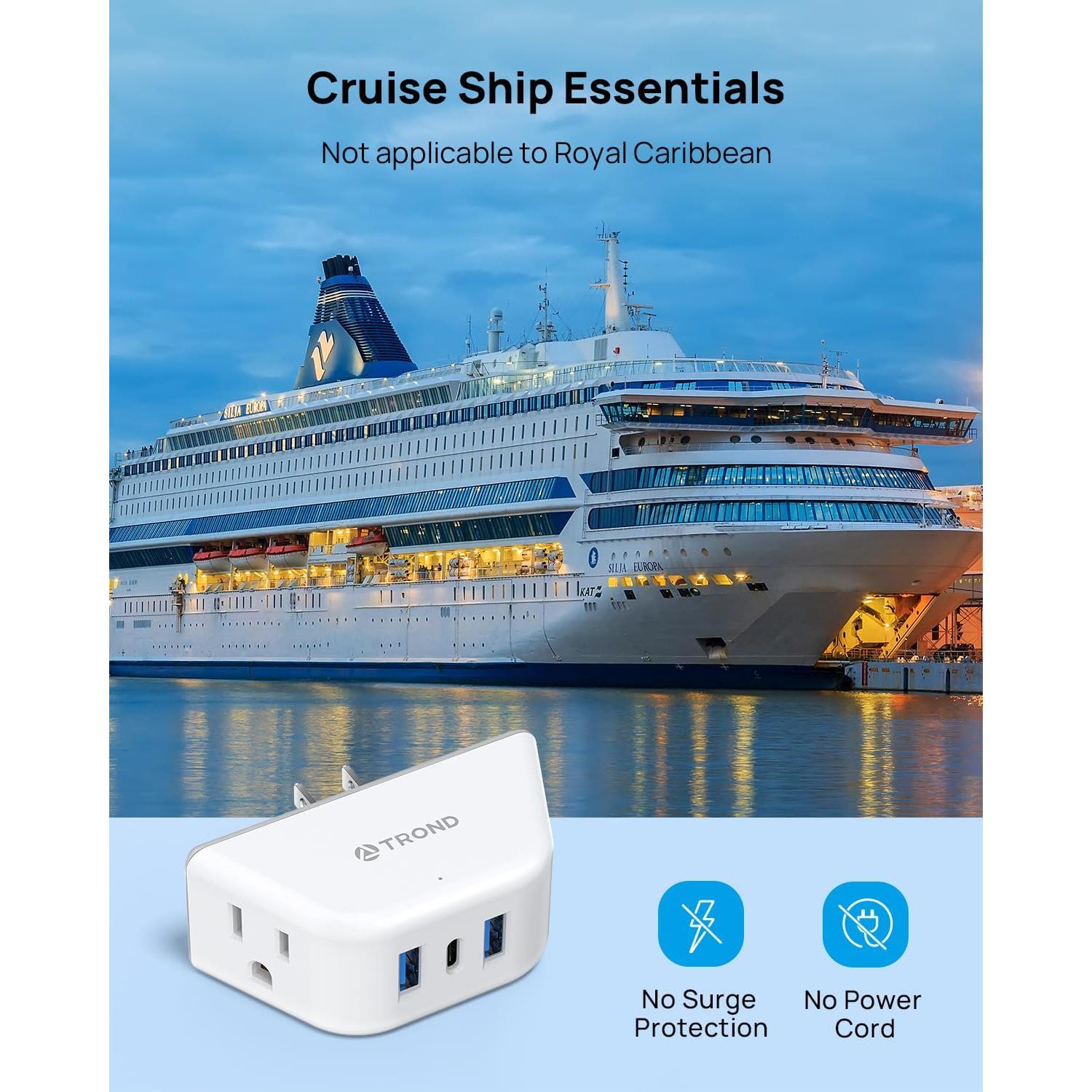 Extensor de Enchufe TROND 2 AC 3 USB Blanco Compacto