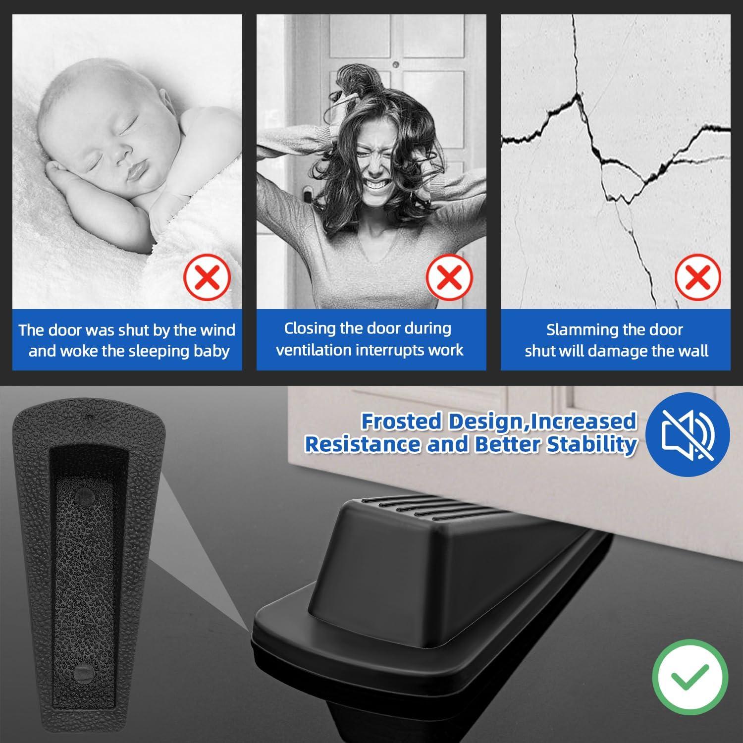 Calzos de Goma BHYTAKI para Puertas - 2 Unidades, Negro