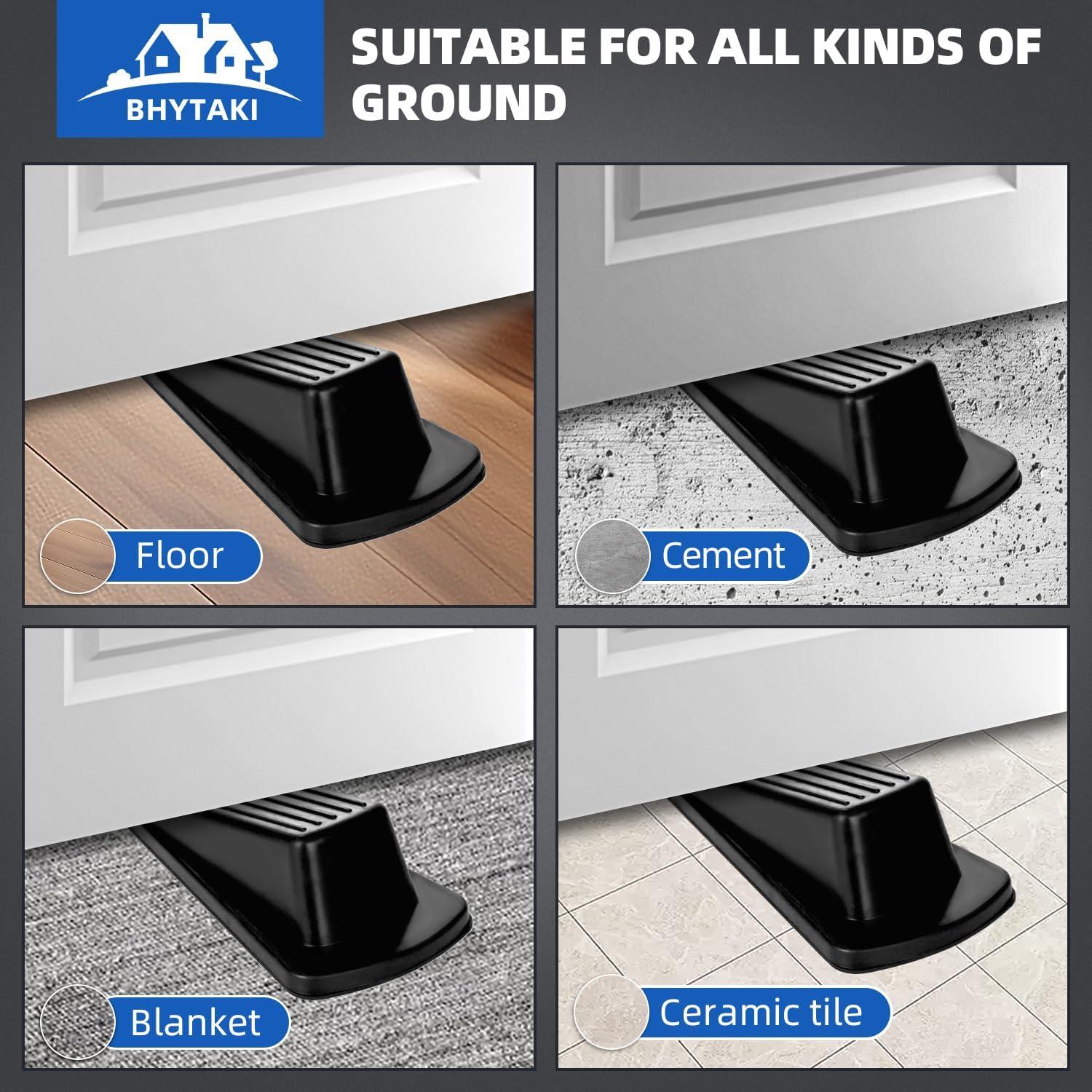 Calzos de Goma BHYTAKI para Puertas - 2 Unidades, Negro