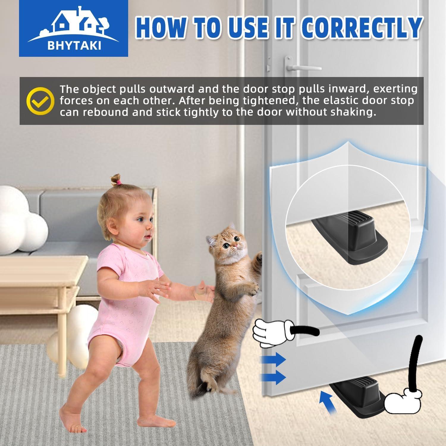 Calzos de Goma BHYTAKI para Puertas - 2 Unidades, Negro