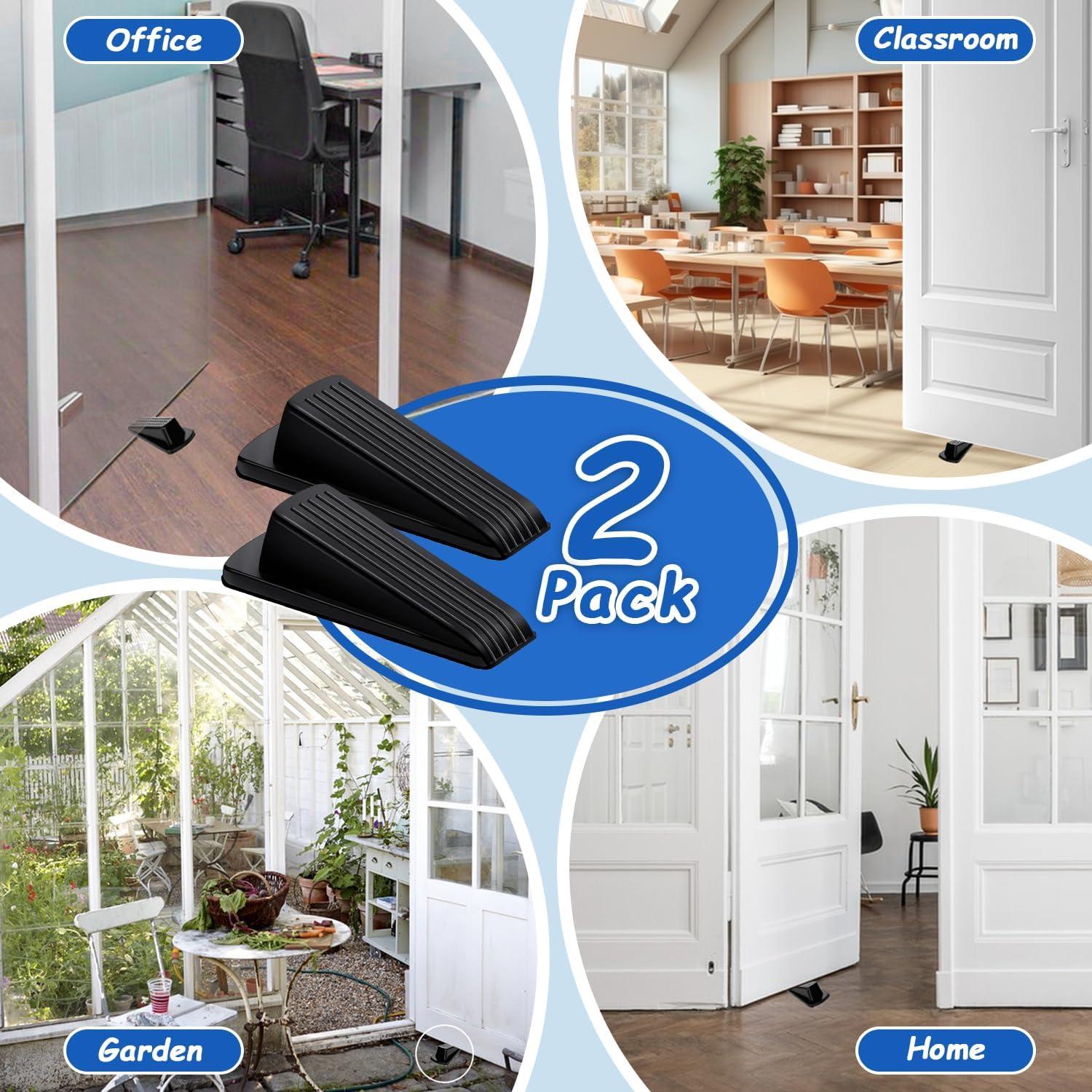 Calzos de Goma BHYTAKI para Puertas - 2 Unidades, Negro