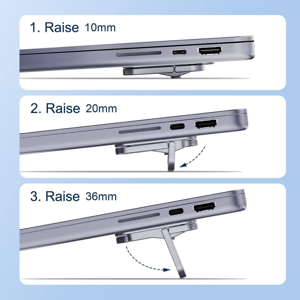 Soporte para Laptop Hagibis Ajustable Aluminio Gris 12-17"
